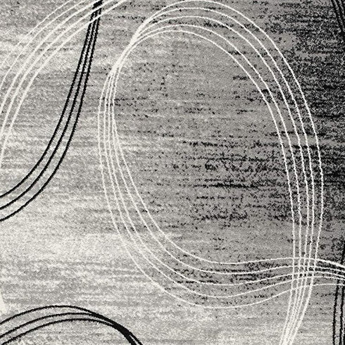 2' X 4' Gray Abstract Dhurrie Area Rug